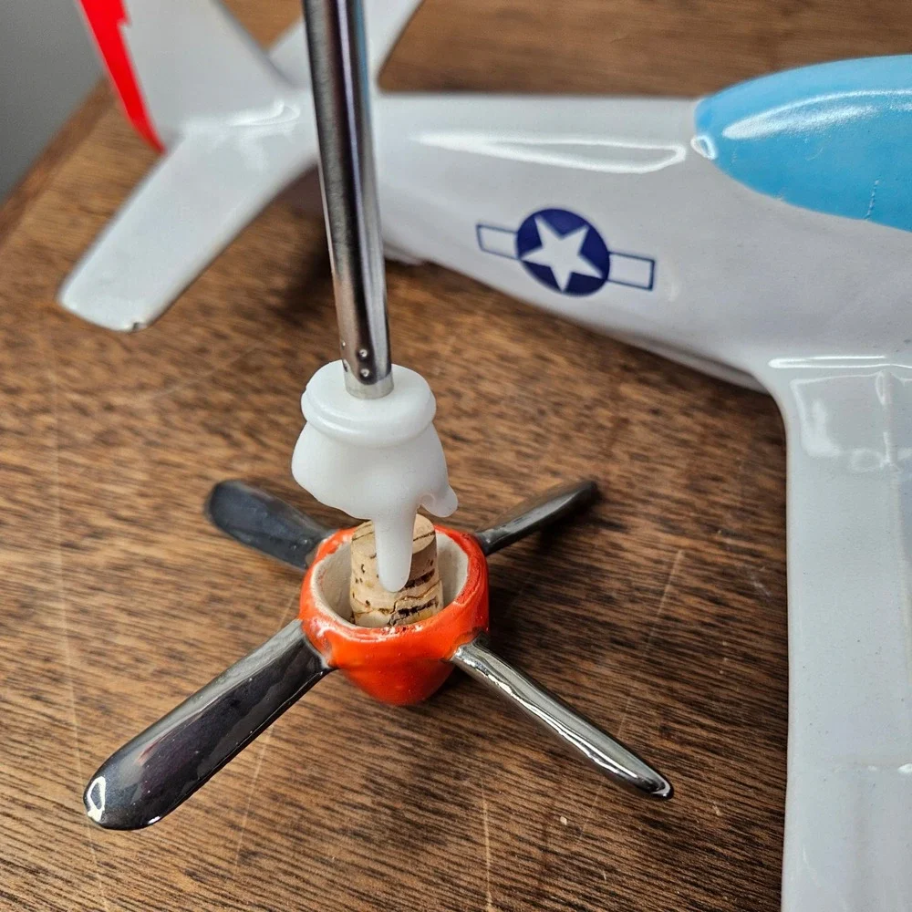 Vtg 1974 Famous First REM Originals P-51D Mustang Airplane Decanter Hand Painted